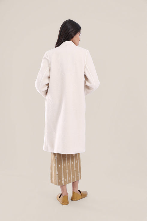 Short coat in furry wool blend